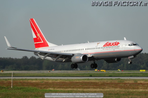2007-08-24 Malpensa 492 OE-LNJ Boeing 737 Lauda Air